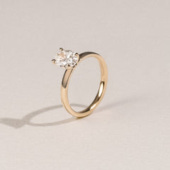 Origin 1.00ct Oval Cut Lab Diamond Solitaire Engagement Ring in 18K Yellow Gold