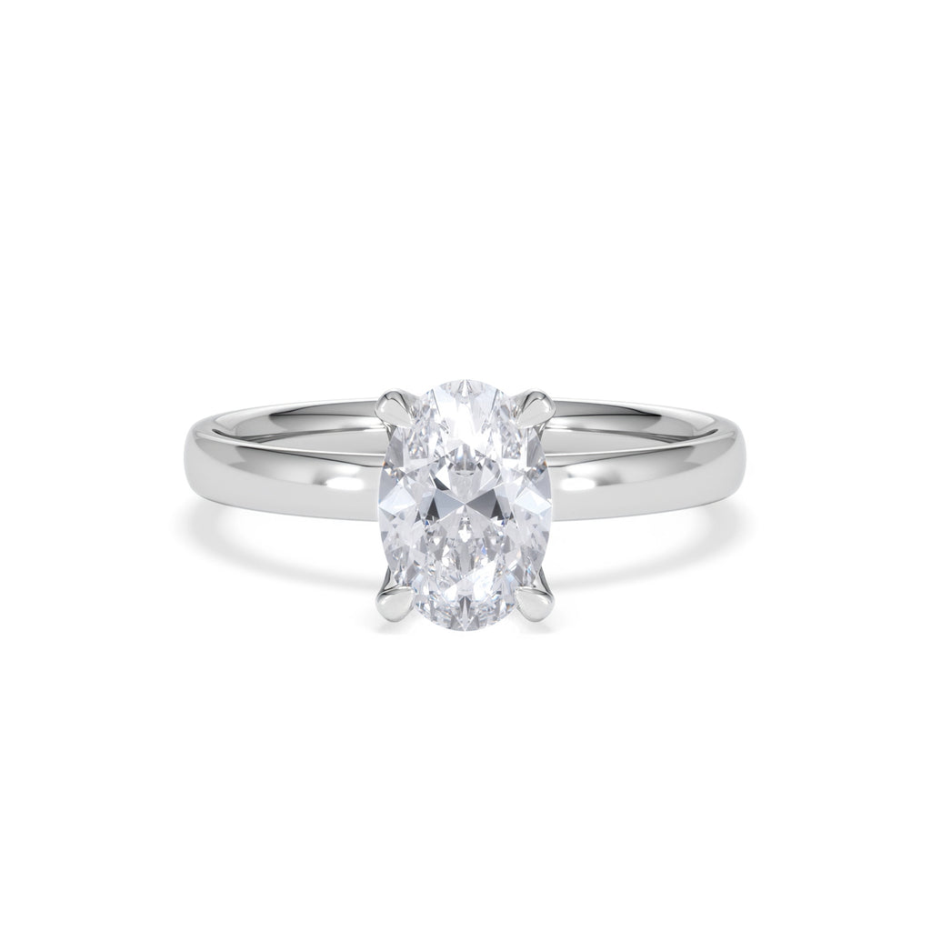 Origin 1.00ct Oval Cut Lab Diamond Solitaire Engagement Ring in Platinum