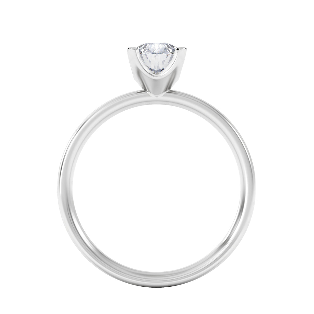 Origin 1.00ct Oval Cut Lab Diamond Solitaire Engagement Ring in 18K White Gold