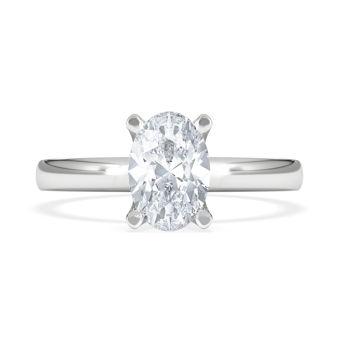 Origin 1.00ct Oval Cut Lab Diamond Solitaire Engagement Ring in Platinum