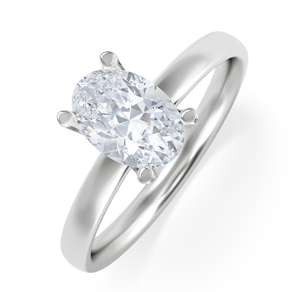 Origin 1.00ct Oval Cut Lab Diamond Solitaire Engagement Ring in Platinum