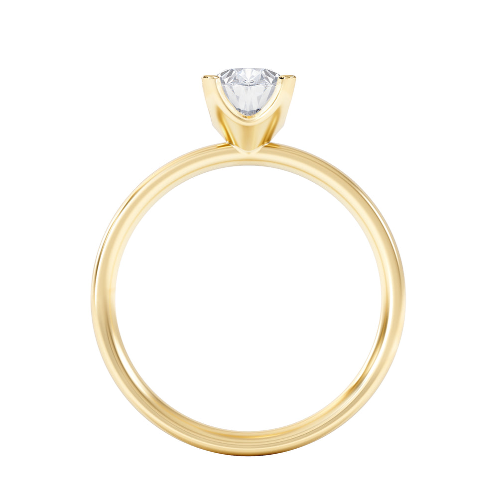 Origin 1.00ct Oval Cut Lab Diamond Solitaire Engagement Ring in 18K Yellow Gold