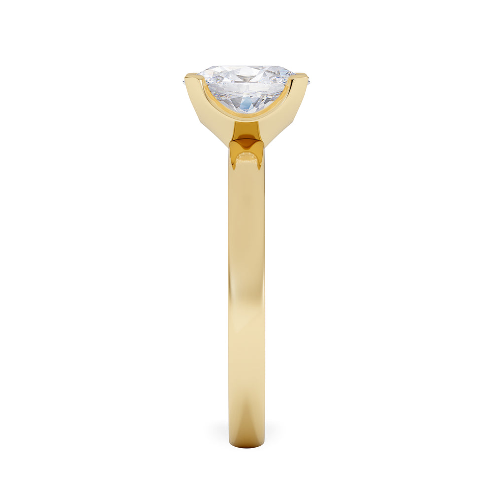 Origin 1.00ct Oval Cut Lab Diamond Solitaire Engagement Ring in 18K Yellow Gold
