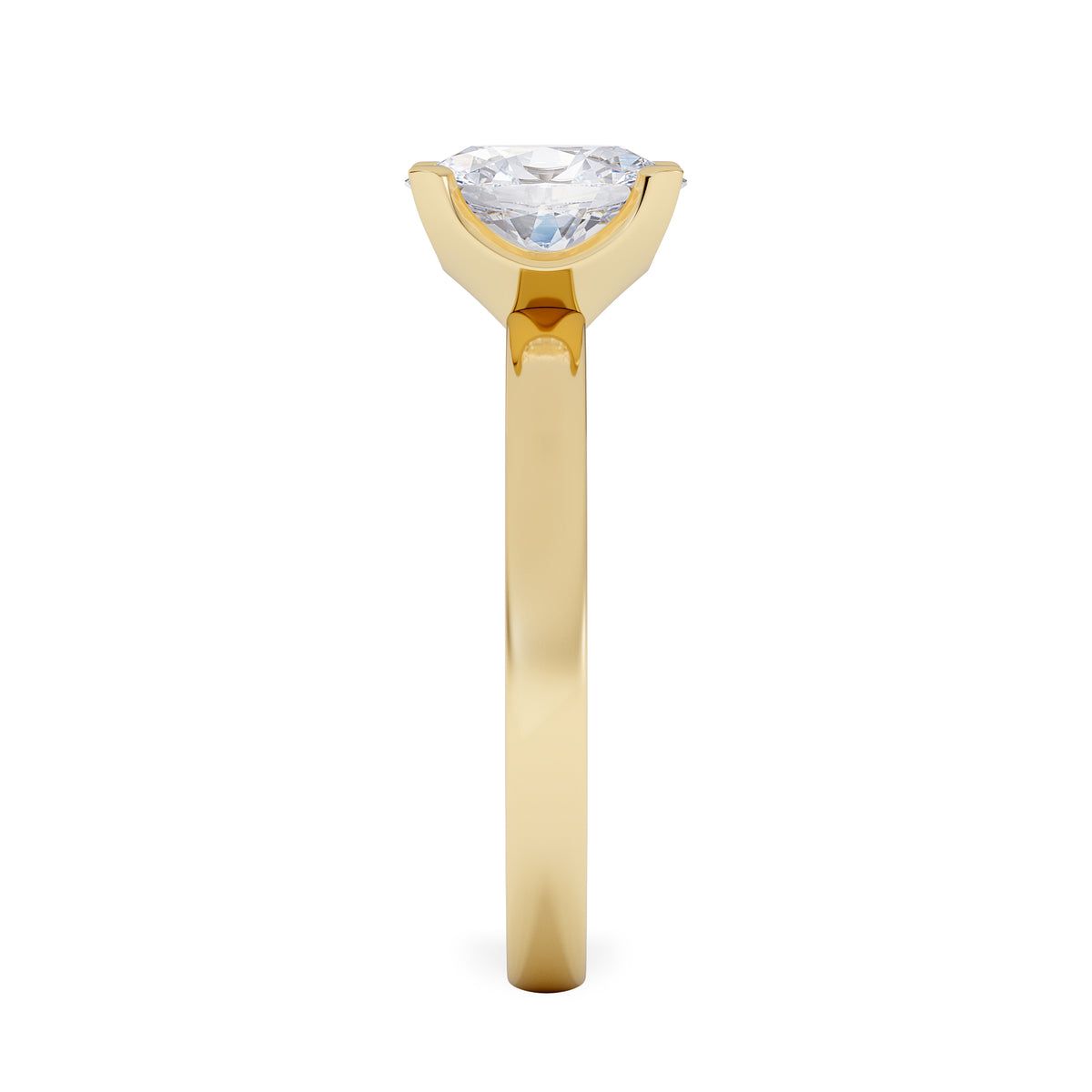 Origin 1.00ct Oval Cut Lab Diamond Solitaire Engagement Ring in 18K Yellow Gold
