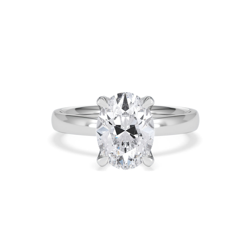 Origin 2.00ct Oval Cut Lab Diamond Solitaire Engagement Ring in 18K White Gold