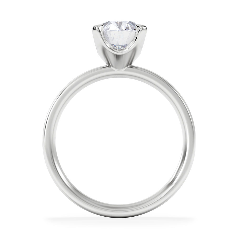 Origin 2.00ct Oval Cut Lab Diamond Solitaire Engagement Ring in 18K White Gold