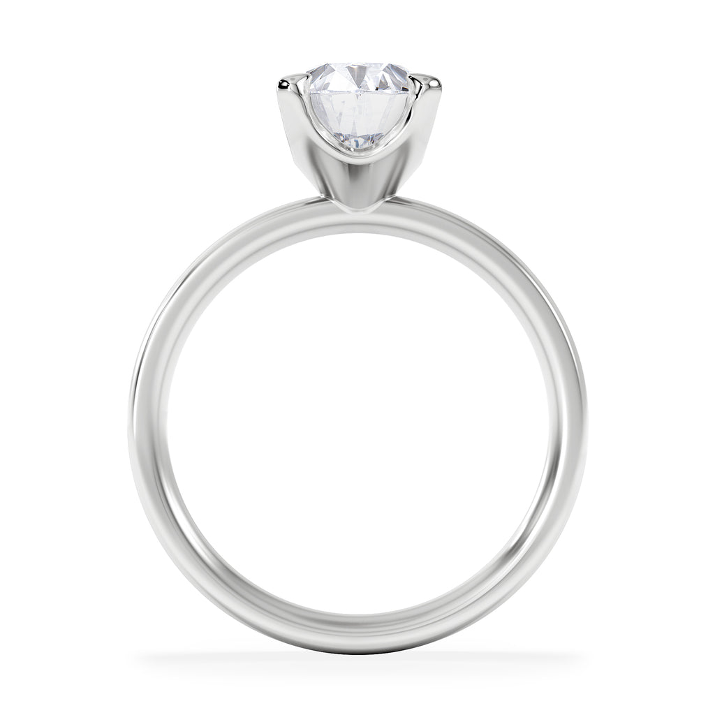 Origin 2.00ct Oval Cut Lab Diamond Solitaire Engagement Ring in 18K White Gold