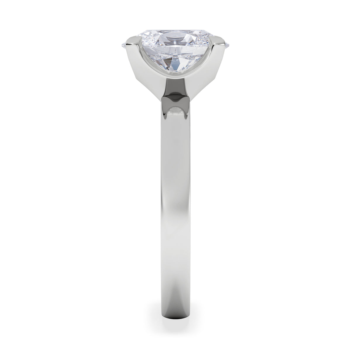 Origin 2.00ct Oval Cut Lab Diamond Solitaire Engagement Ring in 18K White Gold