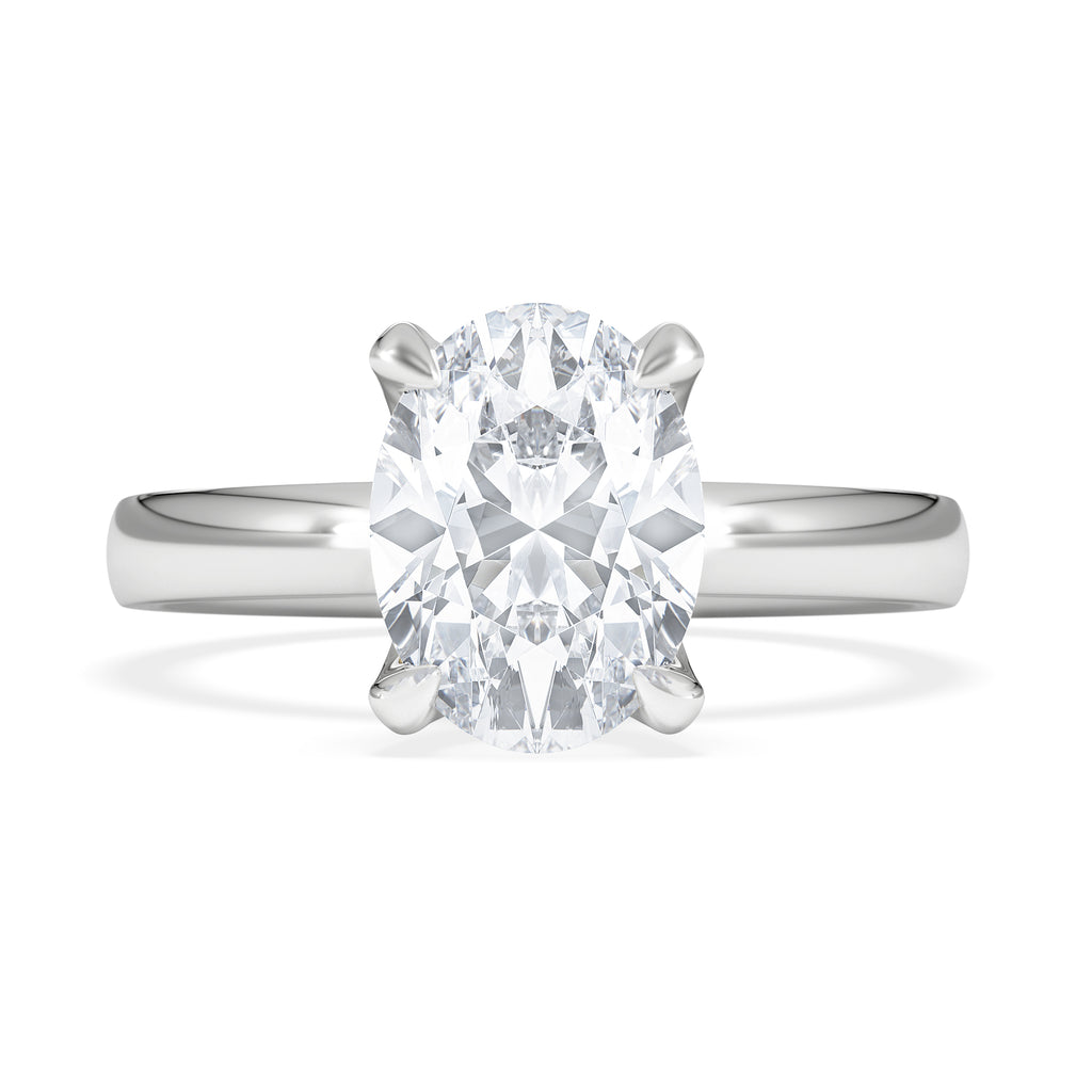 Origin 2.00ct Oval Cut Lab Diamond Solitaire Engagement Ring in 18K White Gold