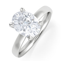 Origin 2.00ct Oval Cut Lab Diamond Solitaire Engagement Ring in 18K White Gold