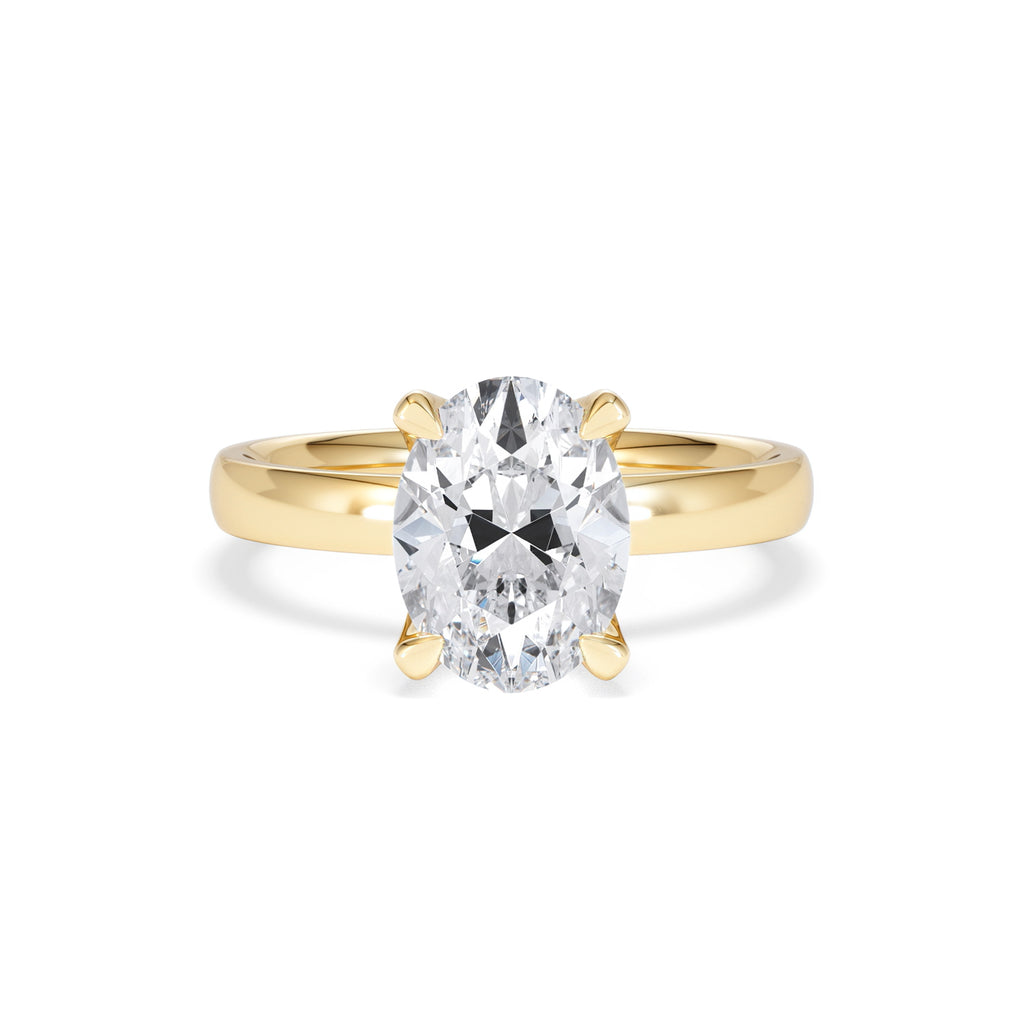 Origin 2.00ct Oval Cut Lab Diamond Solitaire Engagement Ring in 18K Yellow Gold