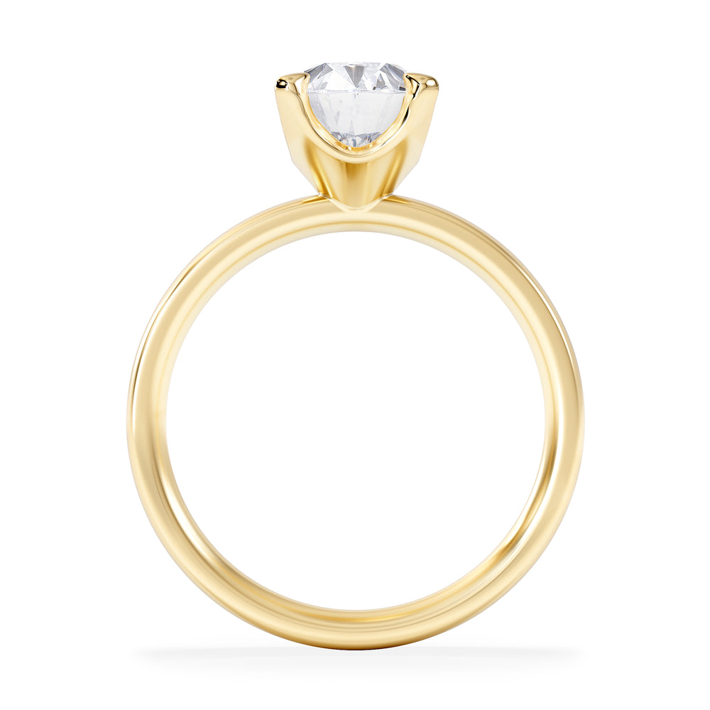 Origin 2.00ct Oval Cut Lab Diamond Solitaire Engagement Ring in 18K Yellow Gold