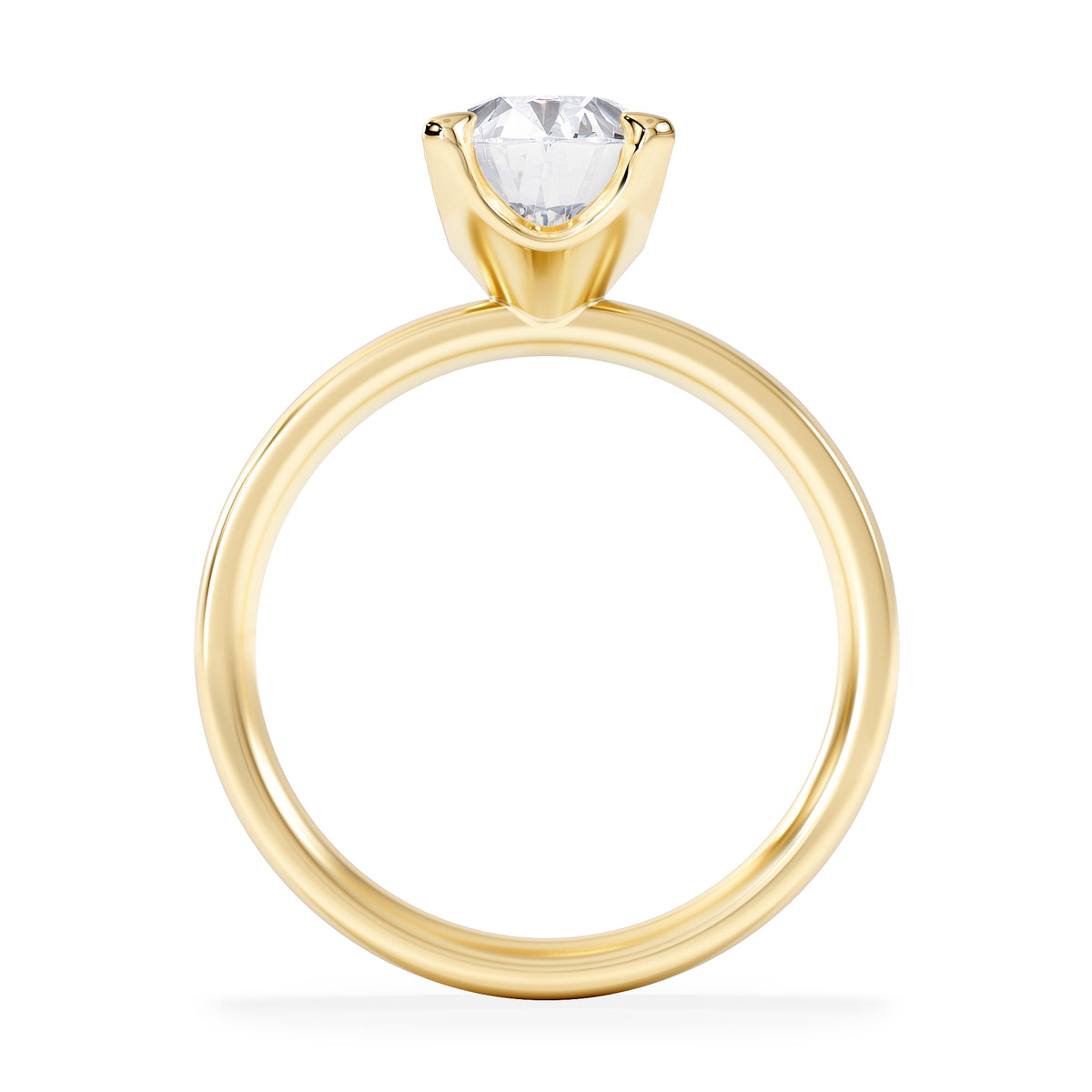 Origin 2.00ct Oval Cut Lab Diamond Solitaire Engagement Ring in 18K Yellow Gold