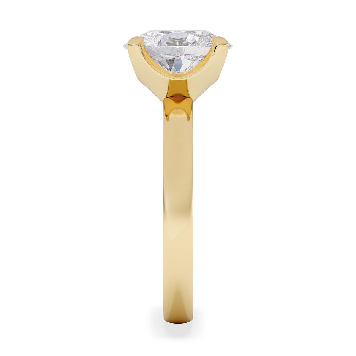 Origin 2.00ct Oval Cut Lab Diamond Solitaire Engagement Ring in 18K Yellow Gold