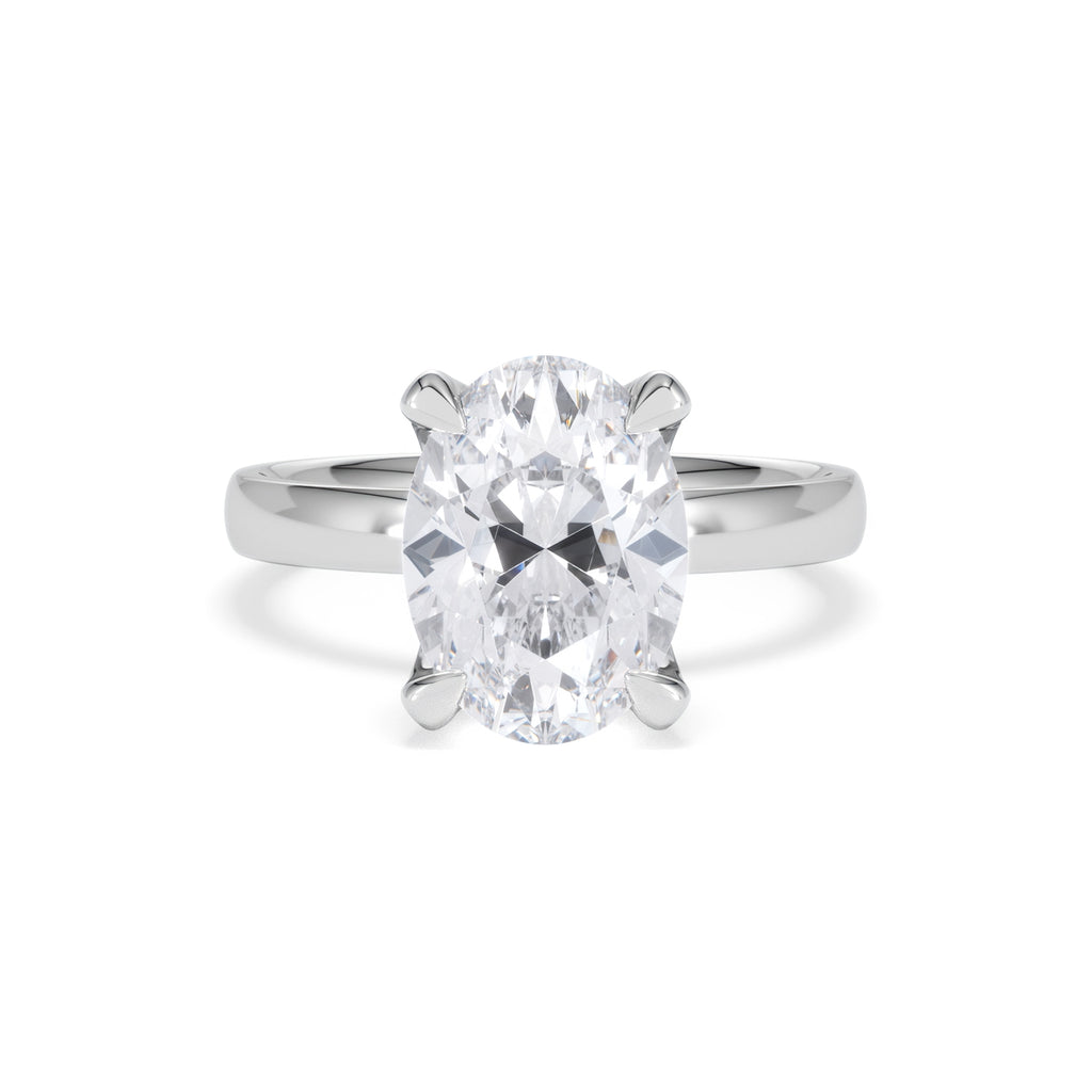 Origin 3.00ct Oval Cut Lab Diamond Solitaire Engagement Ring in 18K White Gold