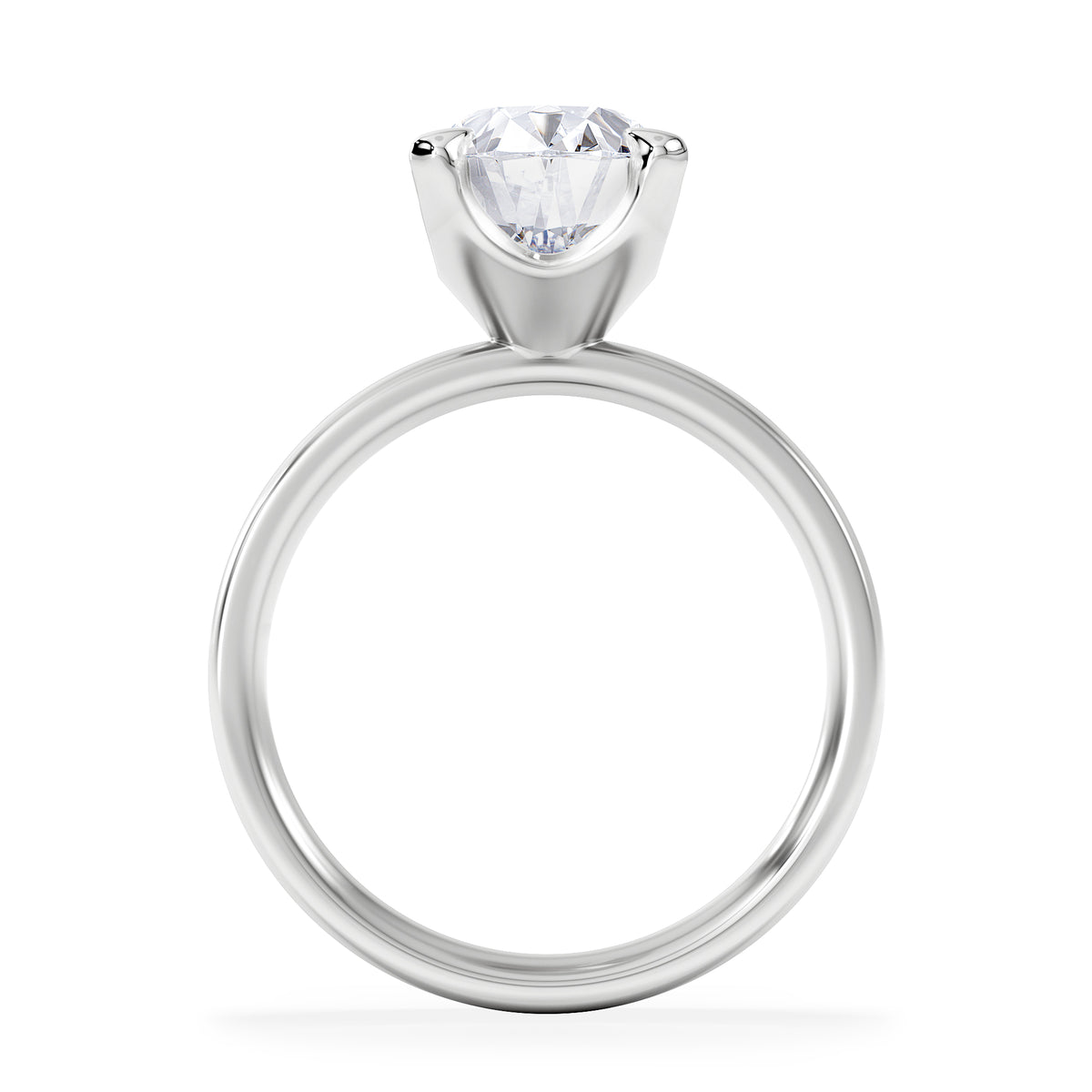 Origin 3.00ct Oval Cut Lab Diamond Solitaire Engagement Ring in Platinum