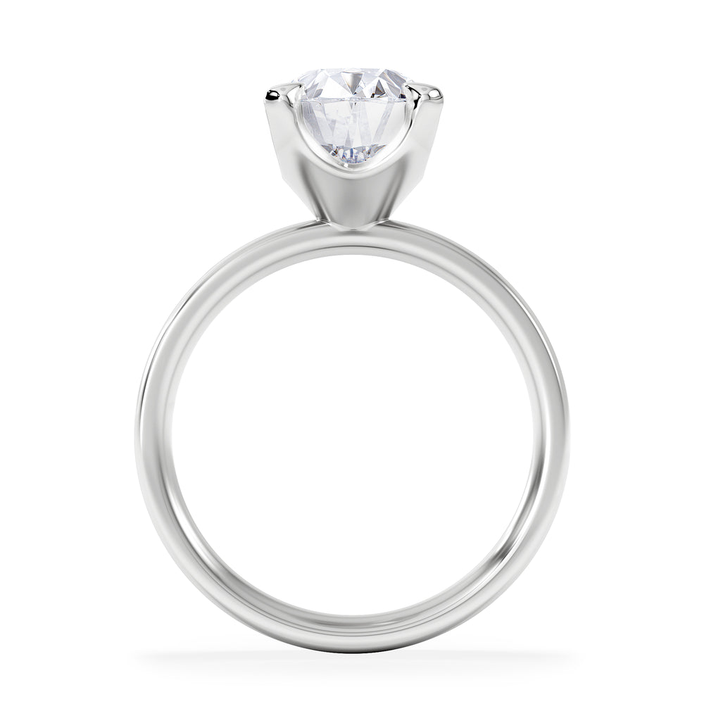 Origin 3.00ct Oval Cut Lab Diamond Solitaire Engagement Ring in 18K White Gold