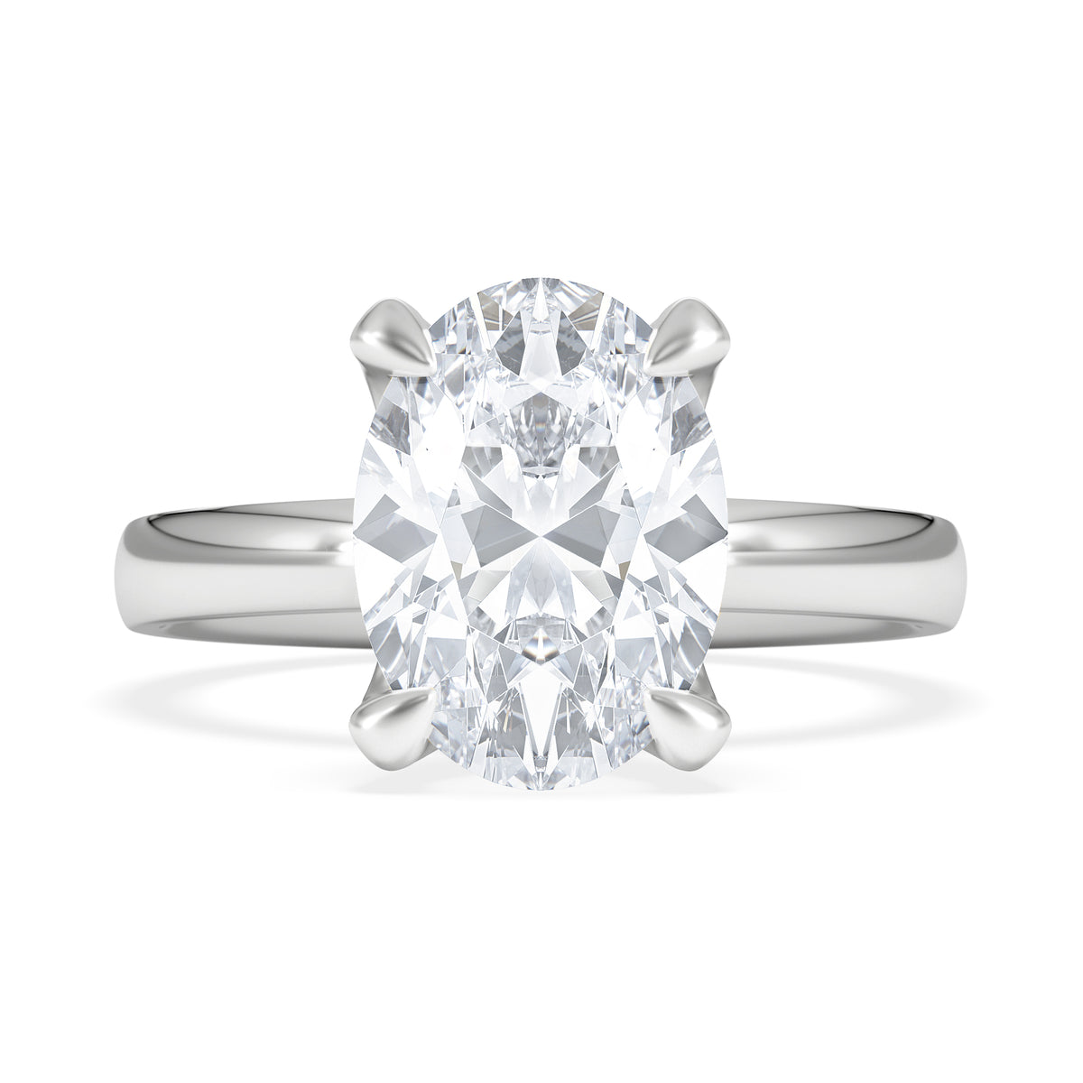 Origin 3.00ct Oval Cut Lab Diamond Solitaire Engagement Ring in Platinum