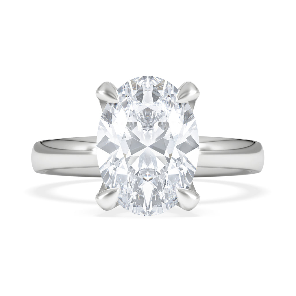 Origin 3.00ct Oval Cut Lab Diamond Solitaire Engagement Ring in 18K White Gold