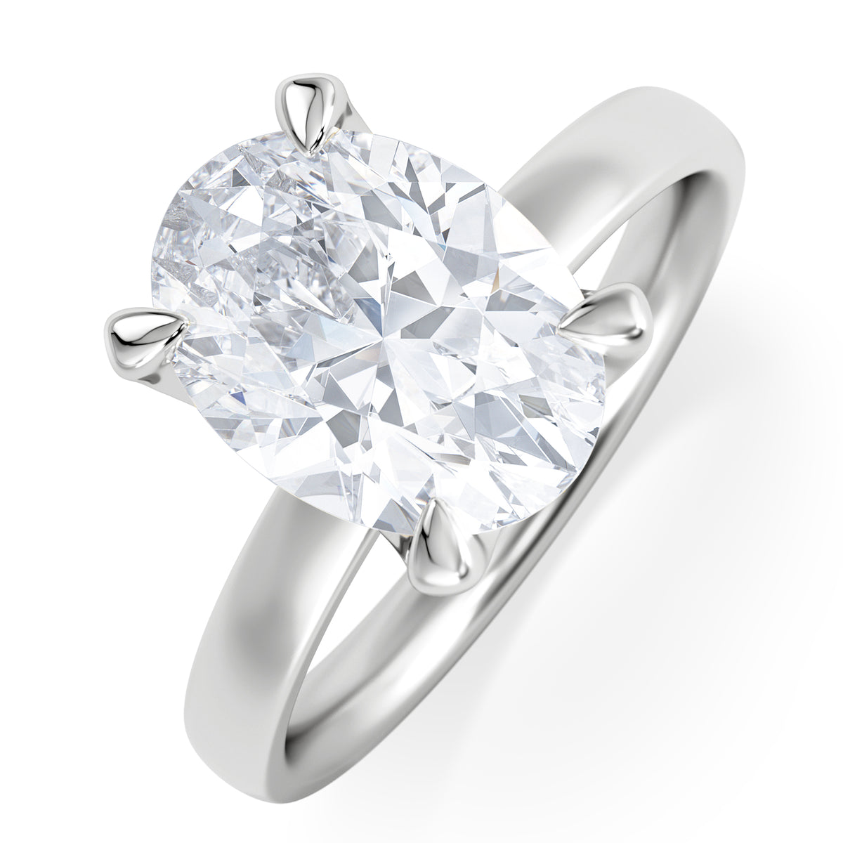 Origin 3.00ct Oval Cut Lab Diamond Solitaire Engagement Ring in Platinum
