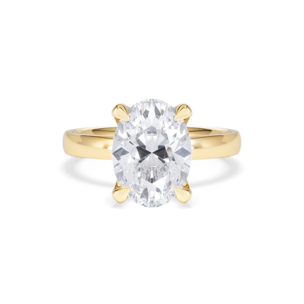 Origin 3.00ct Oval Cut Lab Diamond Solitaire Engagement Ring in 18K Yellow Gold