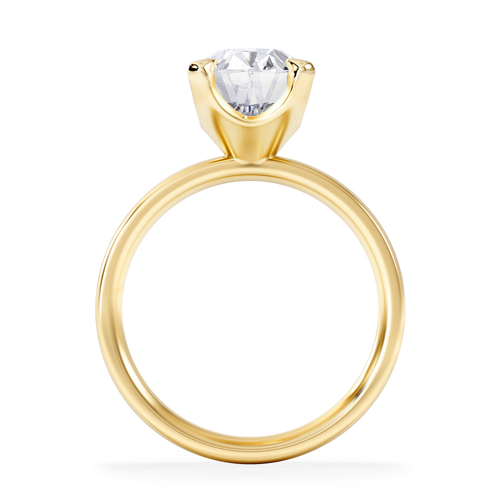 Origin 3.00ct Oval Cut Lab Diamond Solitaire Engagement Ring in 18K Yellow Gold