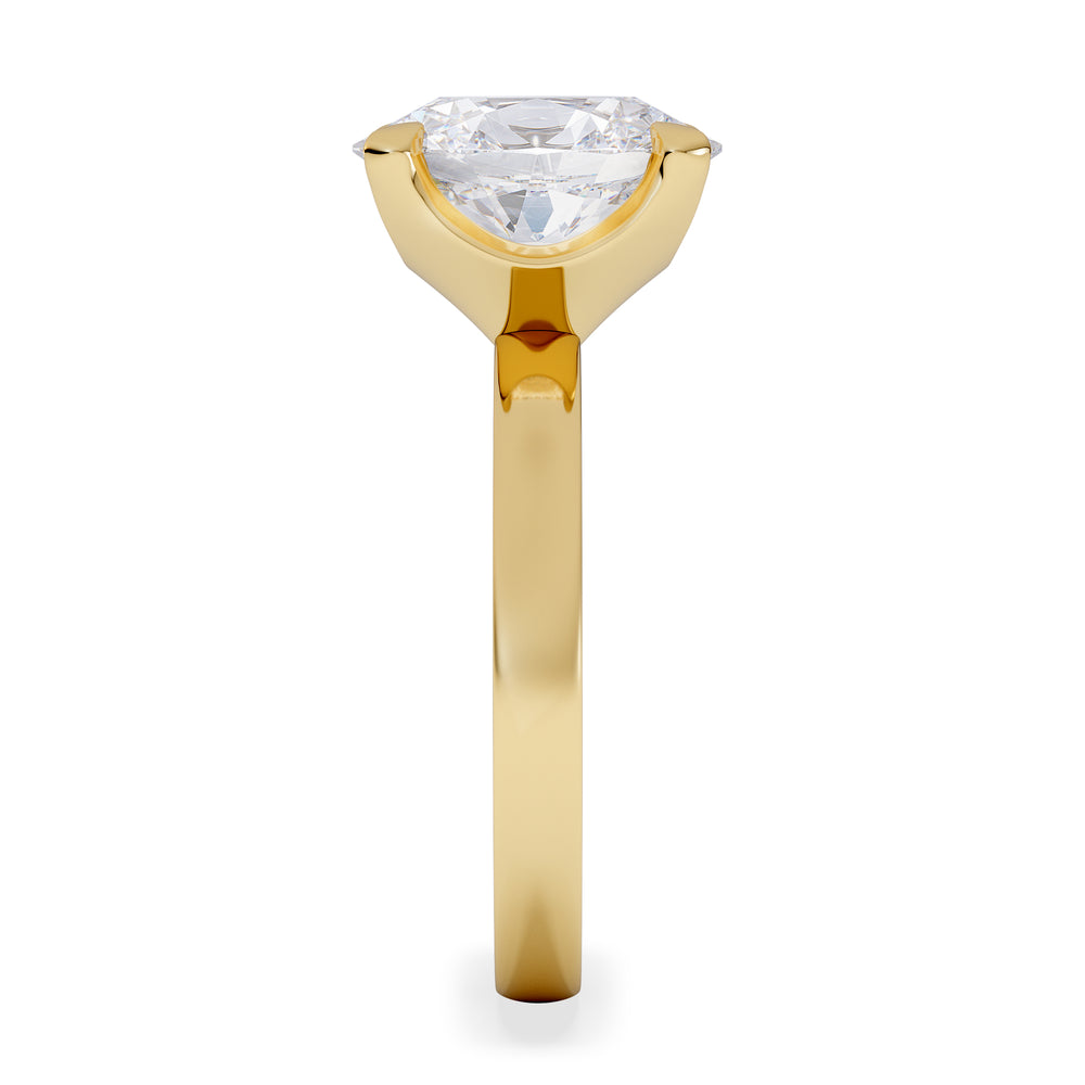 Origin 3.00ct Oval Cut Lab Diamond Solitaire Engagement Ring in 18K Yellow Gold