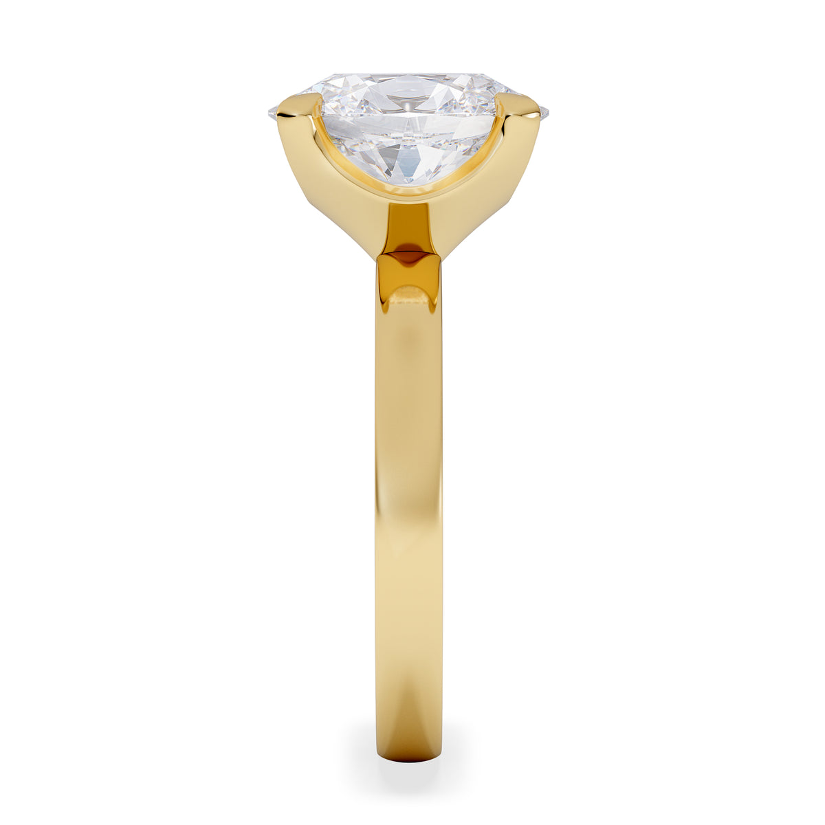 Origin 3.00ct Oval Cut Lab Diamond Solitaire Engagement Ring in 18K Yellow Gold