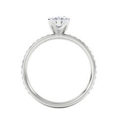 Origin 1.25ct Oval Cut Lab Diamond Solitaire Engagement Ring with Side Stones in Platinum