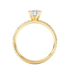 Origin 1.25ct Oval Cut Lab Diamond Solitaire Engagement Ring with Side Stones in 18K Yellow Gold