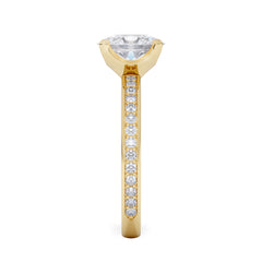 Origin 1.25ct Oval Cut Lab Diamond Solitaire Engagement Ring with Side Stones in 18K Yellow Gold