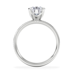 Origin 2.25ct Oval Cut Lab Diamond Solitaire Engagement Ring with Side Stones in Platinum