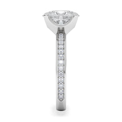 Origin 2.25ct Oval Cut Lab Diamond Solitaire Engagement Ring with Side Stones in 18K White Gold