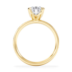 Origin 2.25ct Oval Cut Lab Diamond Solitaire Engagement Ring with Side Stones in 18K Yellow Gold
