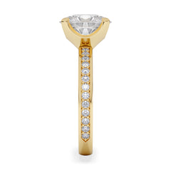 Origin 2.25ct Oval Cut Lab Diamond Solitaire Engagement Ring with Side Stones in 18K Yellow Gold