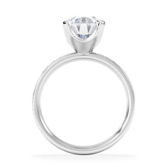 Origin 3.30ct Oval Cut Lab Diamond Solitaire Engagement Ring with Side Stones in Platinum
