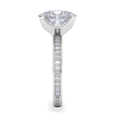 Origin 3.30ct Oval Cut Lab Diamond Solitaire Engagement Ring with Side Stones in Platinum