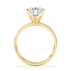 Origin 3.30ct Oval Cut Lab Diamond Solitaire Engagement Ring with Side Stones in 18K Yellow Gold