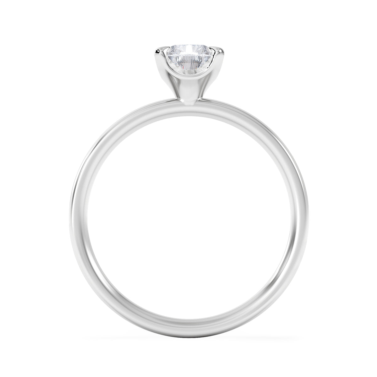Origin 1.00ct Pear Cut Lab Diamond Solitaire Engagement Ring in 18K White Gold