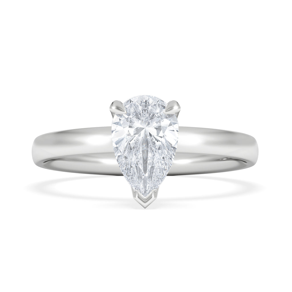 Origin 1.00ct Pear Cut Lab Diamond Solitaire Engagement Ring in Platinum