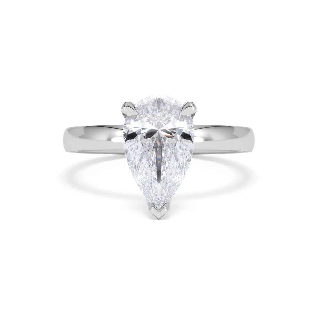 Origin 2.00ct Pear Cut Lab Diamond Solitaire Engagement Ring in 18K White Gold