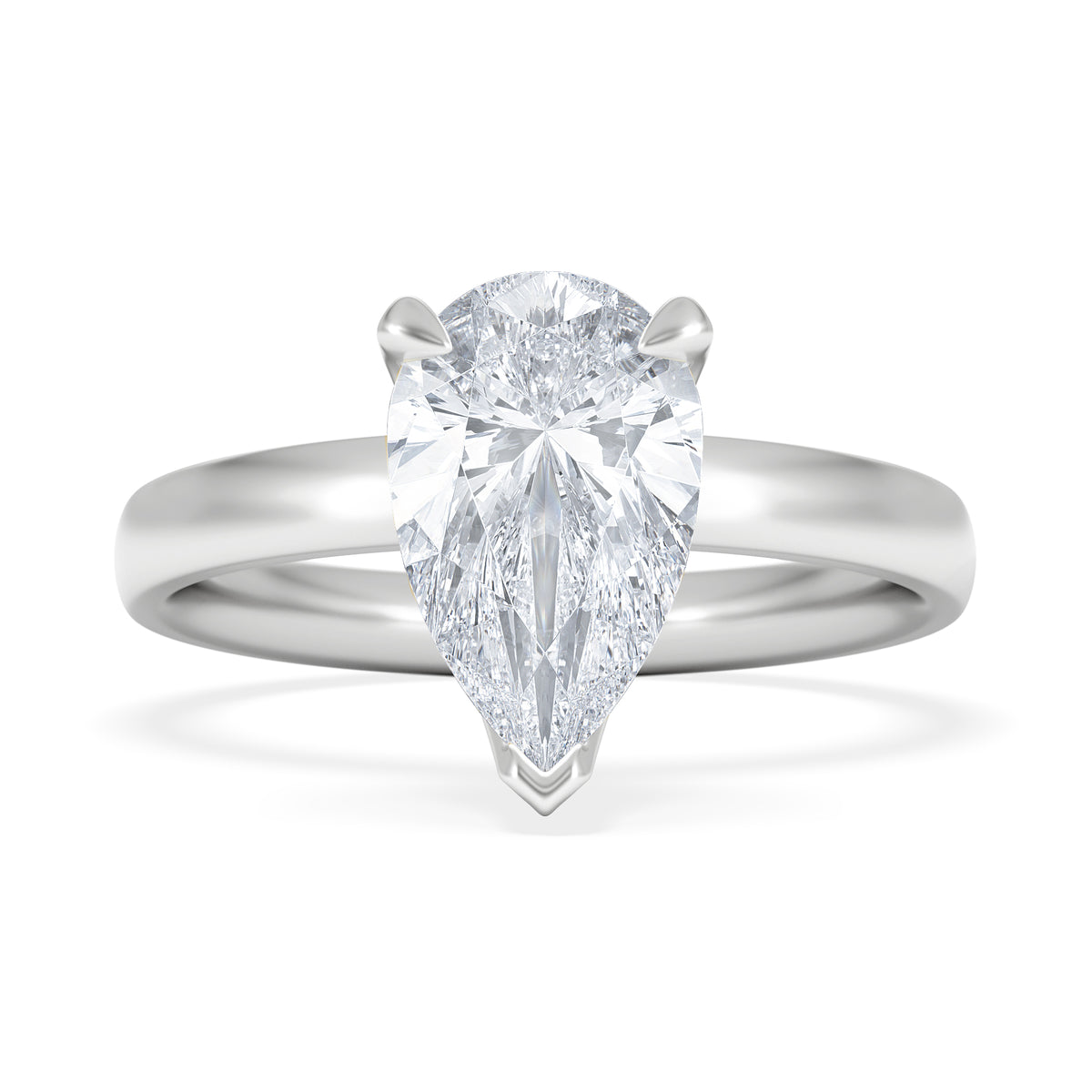 Origin 2.00ct Pear Cut Lab Diamond Solitaire Engagement Ring in Platinum