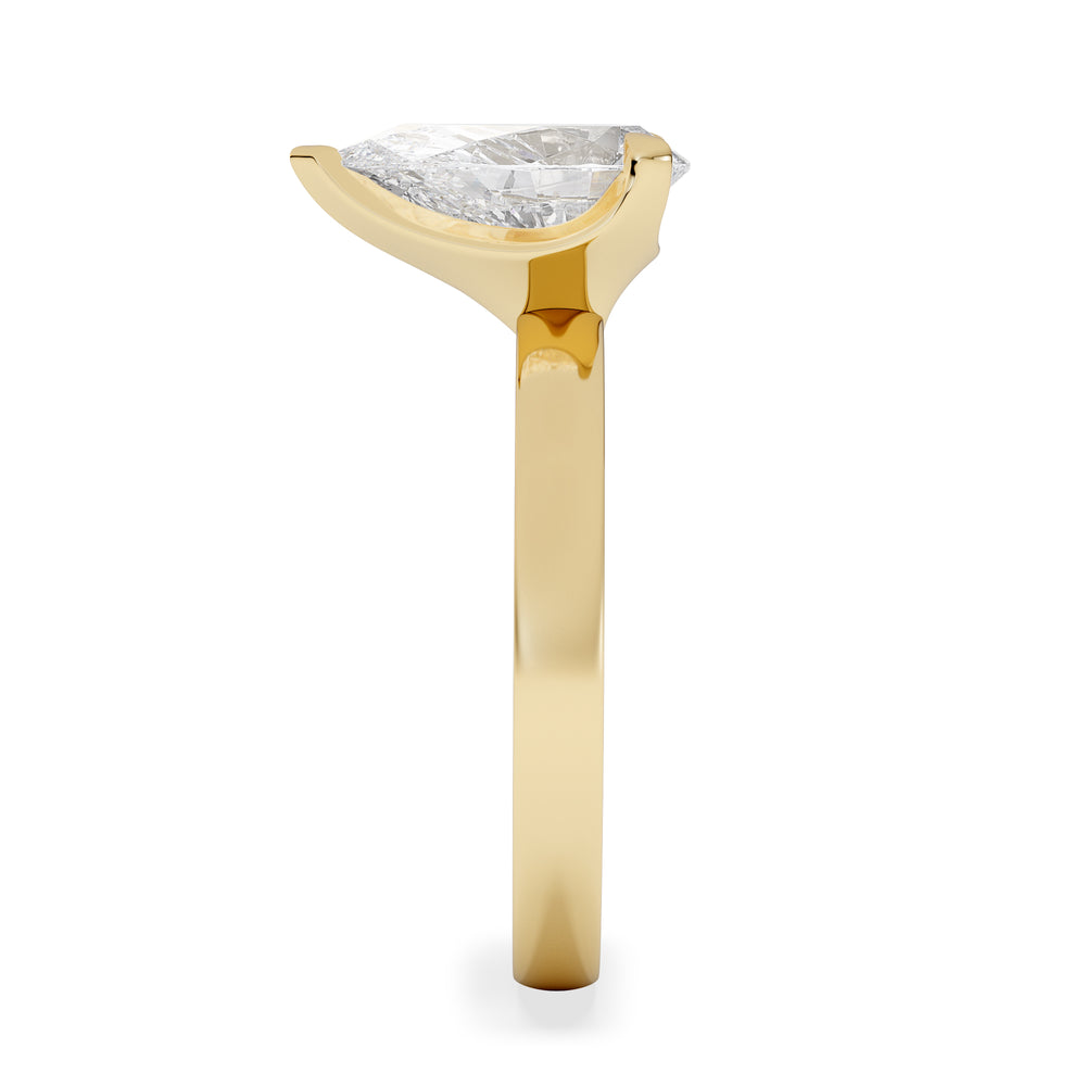 Origin 2.00ct Pear Cut Lab Diamond Solitaire Engagement Ring in 18K Yellow Gold