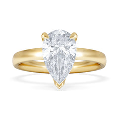 Origin 2.00ct Pear Cut Lab Diamond Solitaire Engagement Ring in 18K Yellow Gold