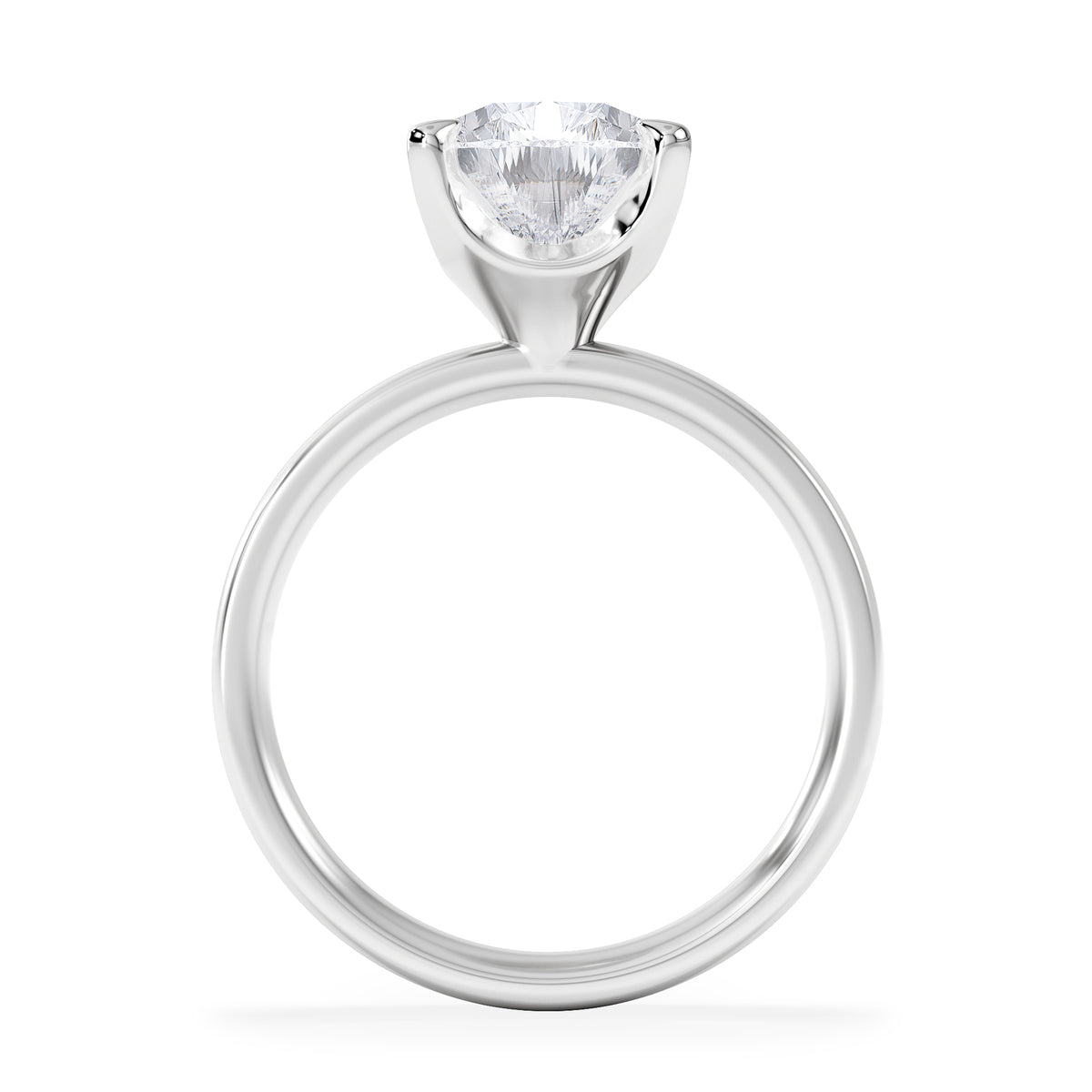 Origin 3.00ct Pear Cut Lab Diamond Solitaire Engagement Ring in 18K White Gold