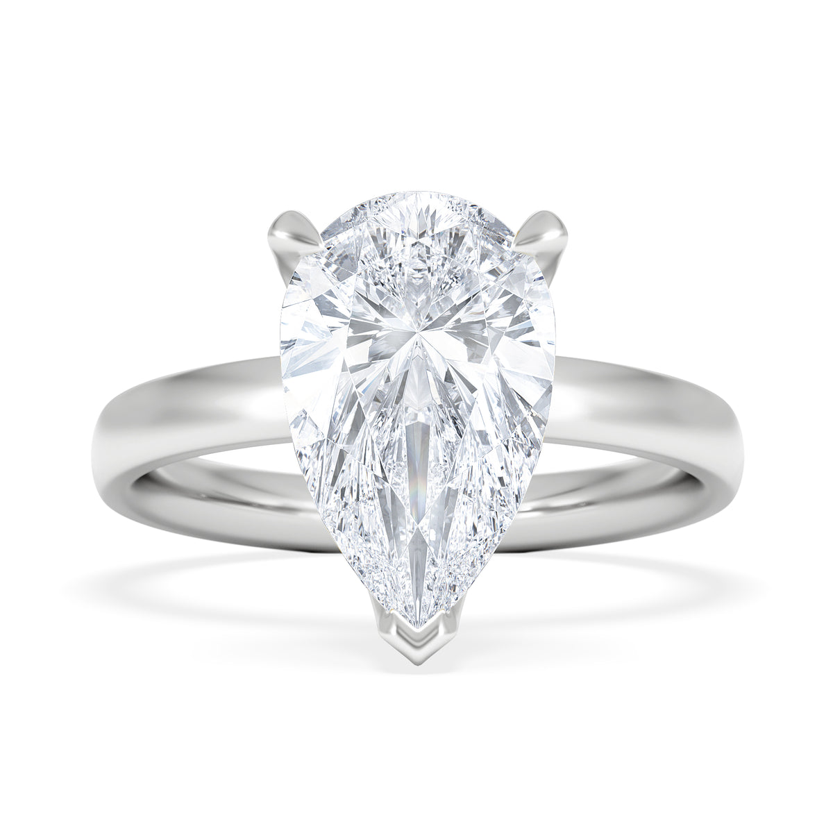 Origin 3.00ct Pear Cut Lab Diamond Solitaire Engagement Ring in 18K White Gold