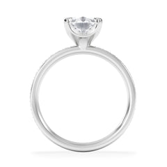 Origin 2.25ct Pear Cut Lab Diamond Solitaire Engagement Ring with Side Stones in 18K White Gold