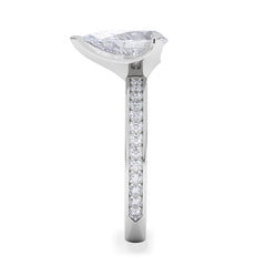 Origin 2.25ct Pear Cut Lab Diamond Solitaire Engagement Ring with Side Stones in 18K White Gold