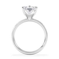 Origin 3.30ct Pear Cut Lab Diamond Solitaire Engagement Ring with Side Stones in 18K White Gold