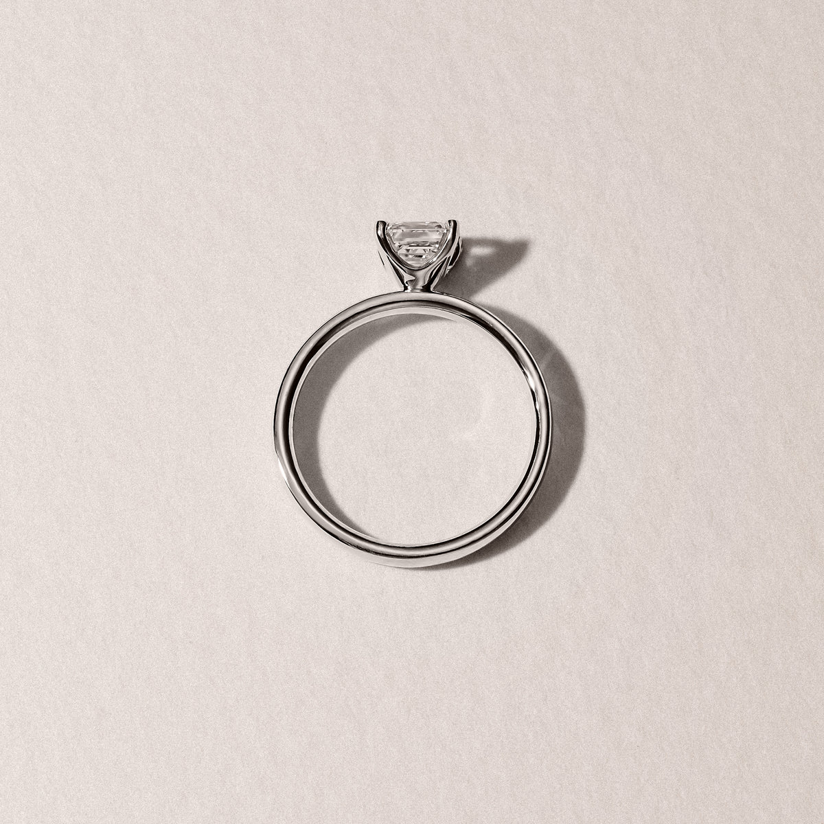 Origin 1.00ct Asscher Cut Lab Diamond Solitaire Engagement Ring in Platinum